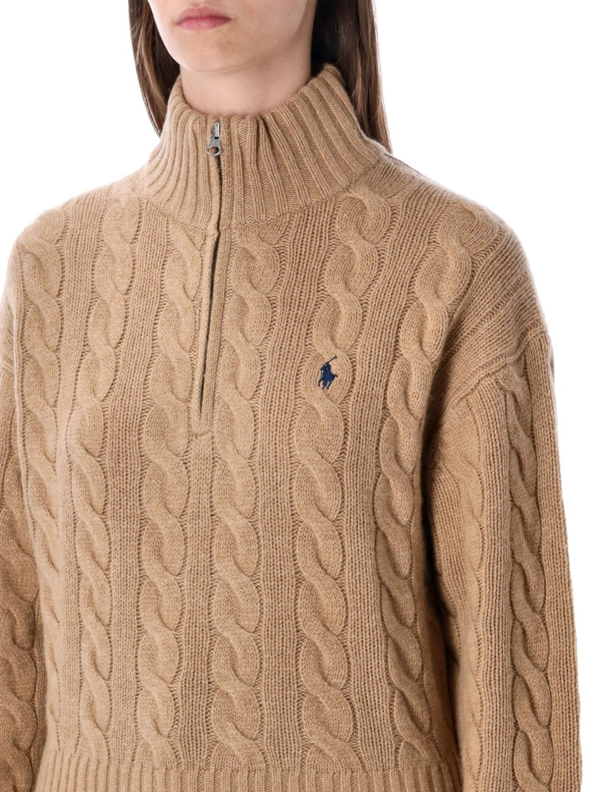 Polo Ralph Lauren Cable-Knit Half-Zip Sweater In Luxurious Wool And Cashmere Blend
