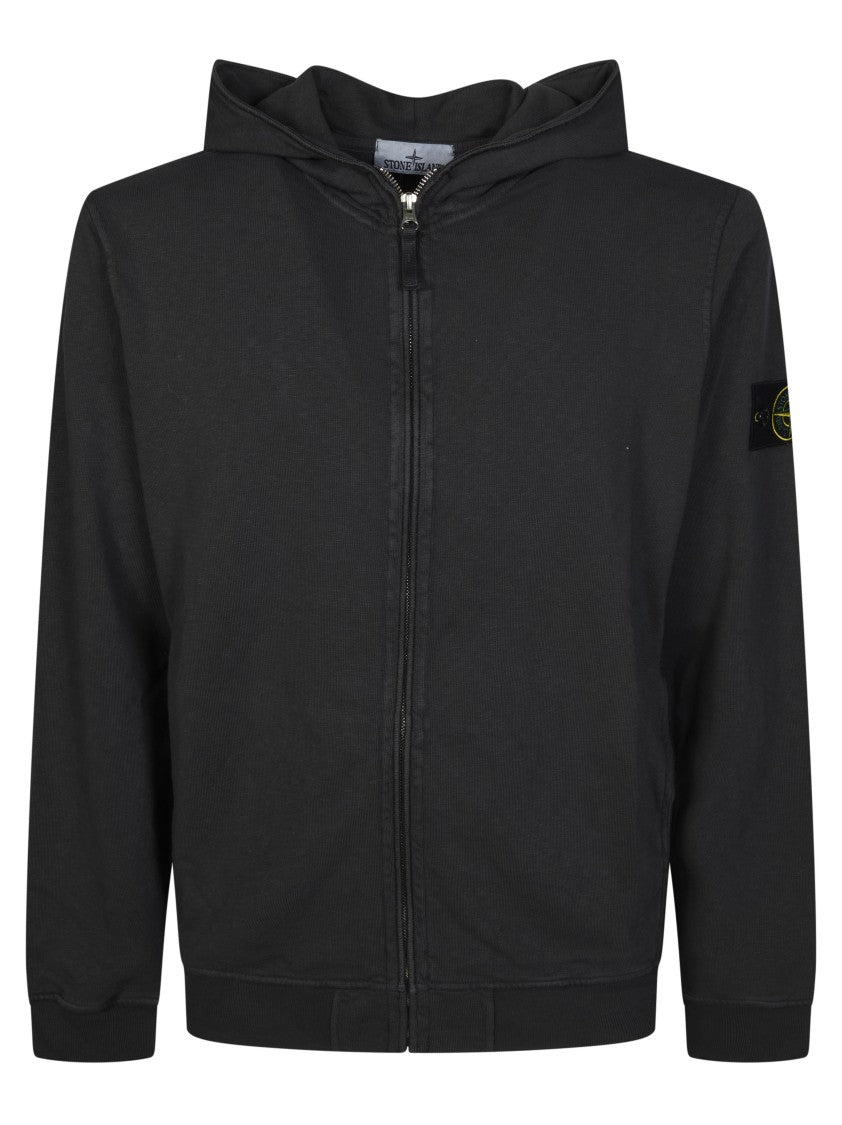 Stone Island Cotton Sleeve Patch Zip Hoodie