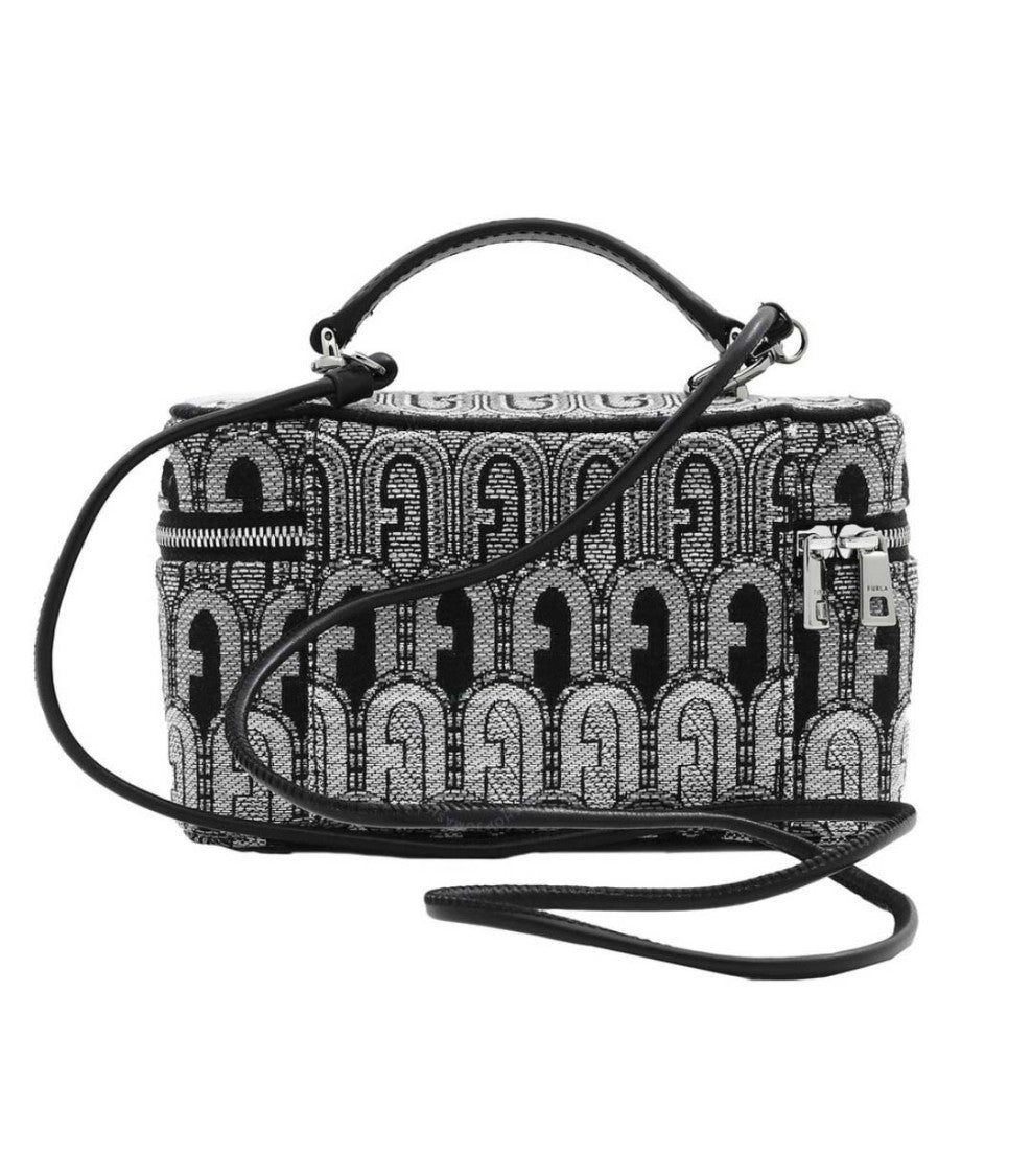 Furla Structured Grey Wallet With Zip Closure