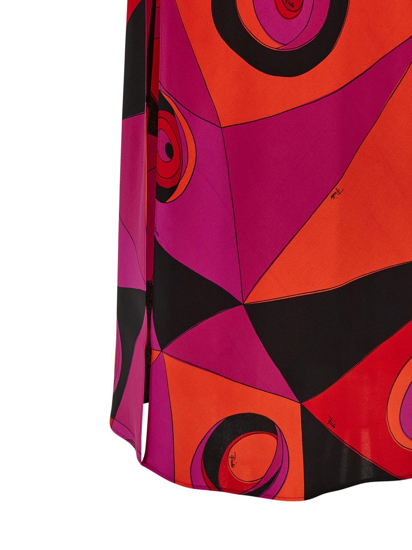 Emilio Pucci 'Occhi' Print Silk Crêpe De Chine Dress