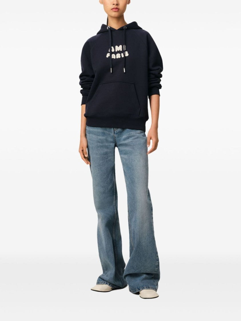 Ami Navy Blue Organic Cotton Hoodie