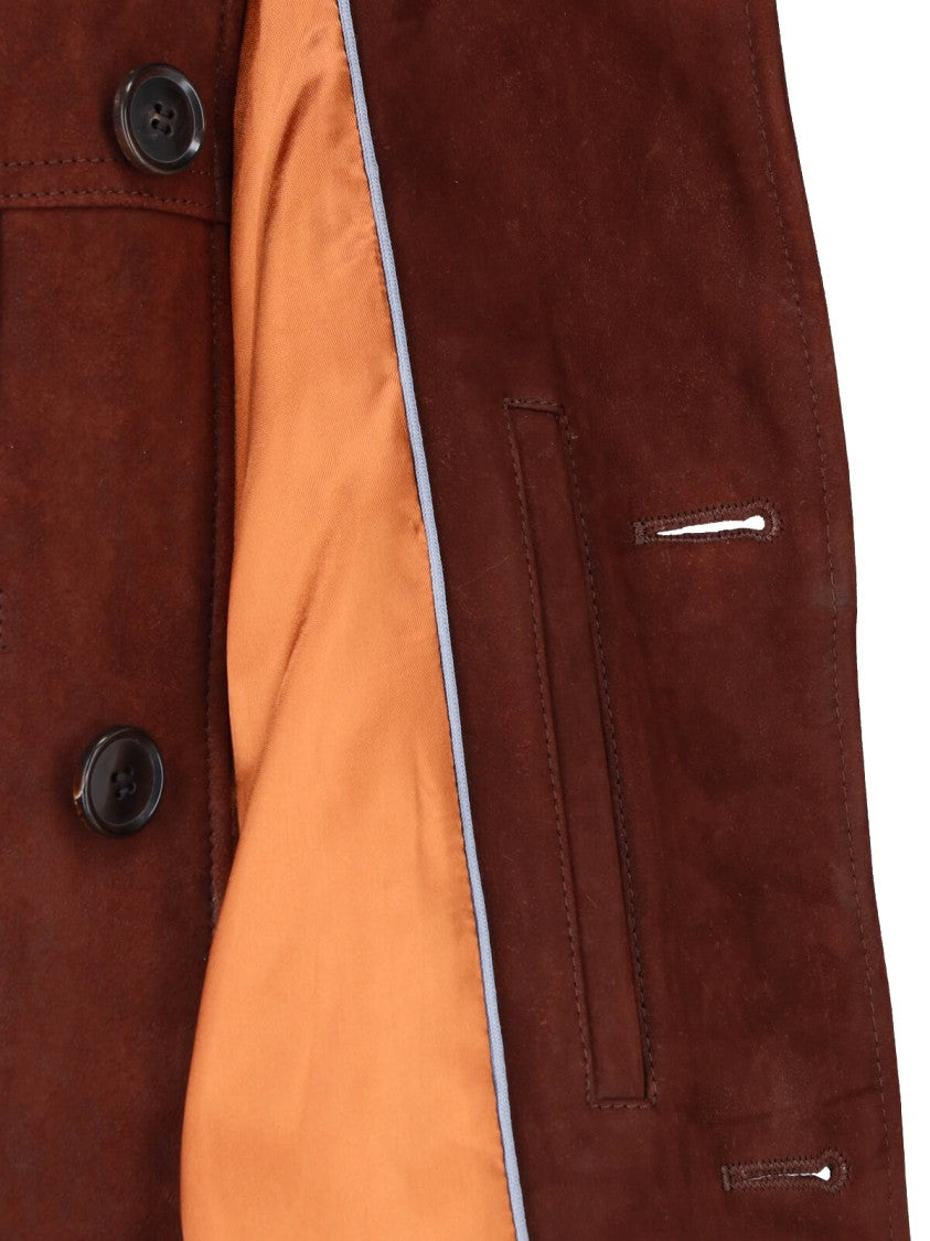 Paul Smith Brown Classic Collar Suede Jacket