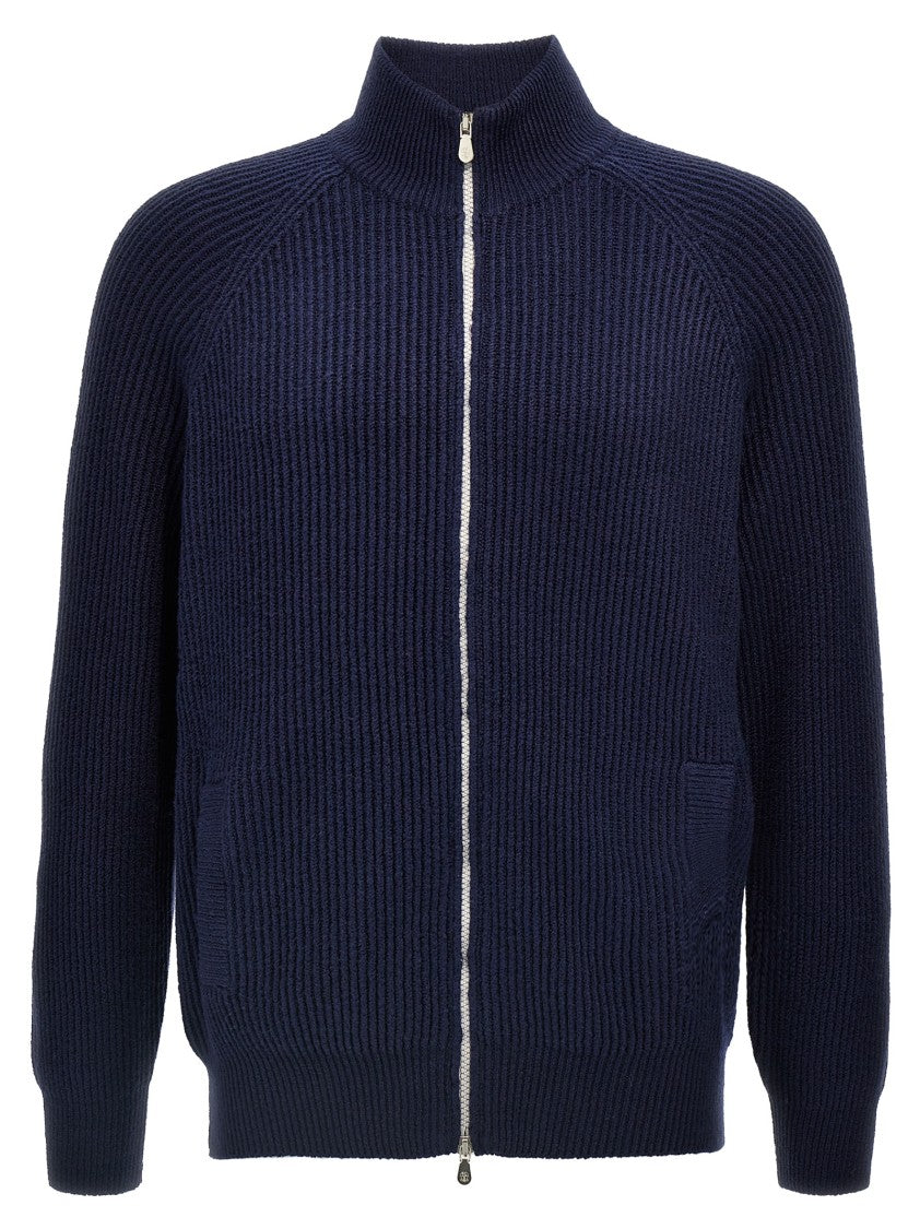 Brunello Cucinelli High Neck Zip Cardigan