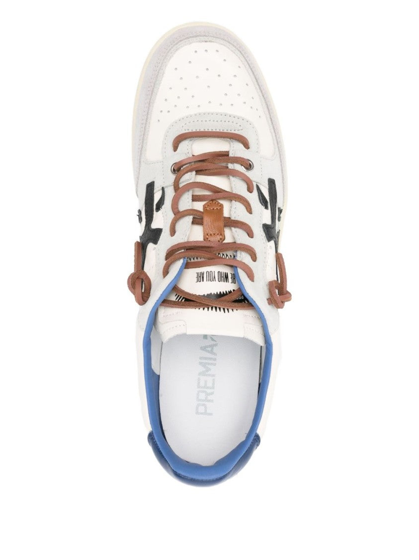 Premiata Low-Top Bianco Sneakers With Vintage Accents