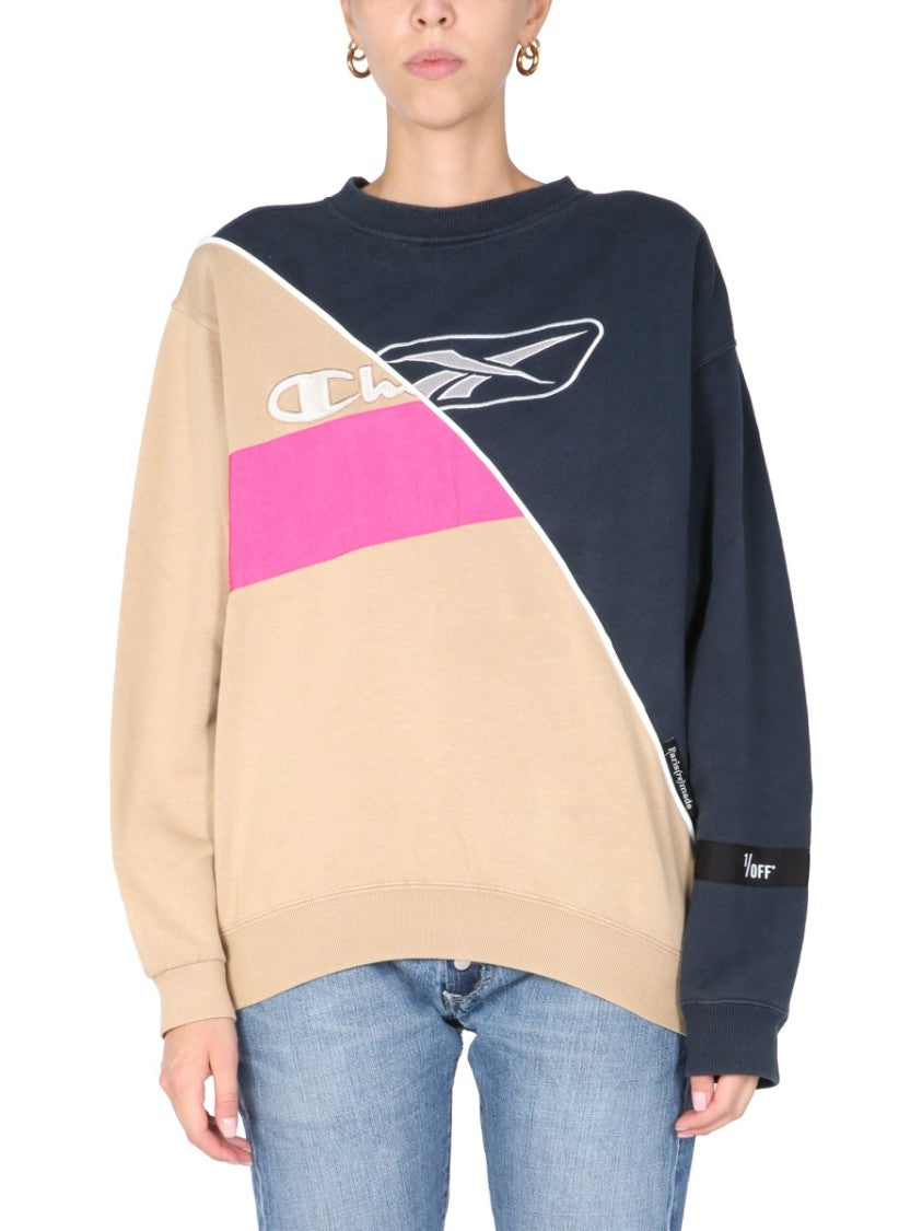1/Off Crew Neck Sweatshirt With Color-Block Design