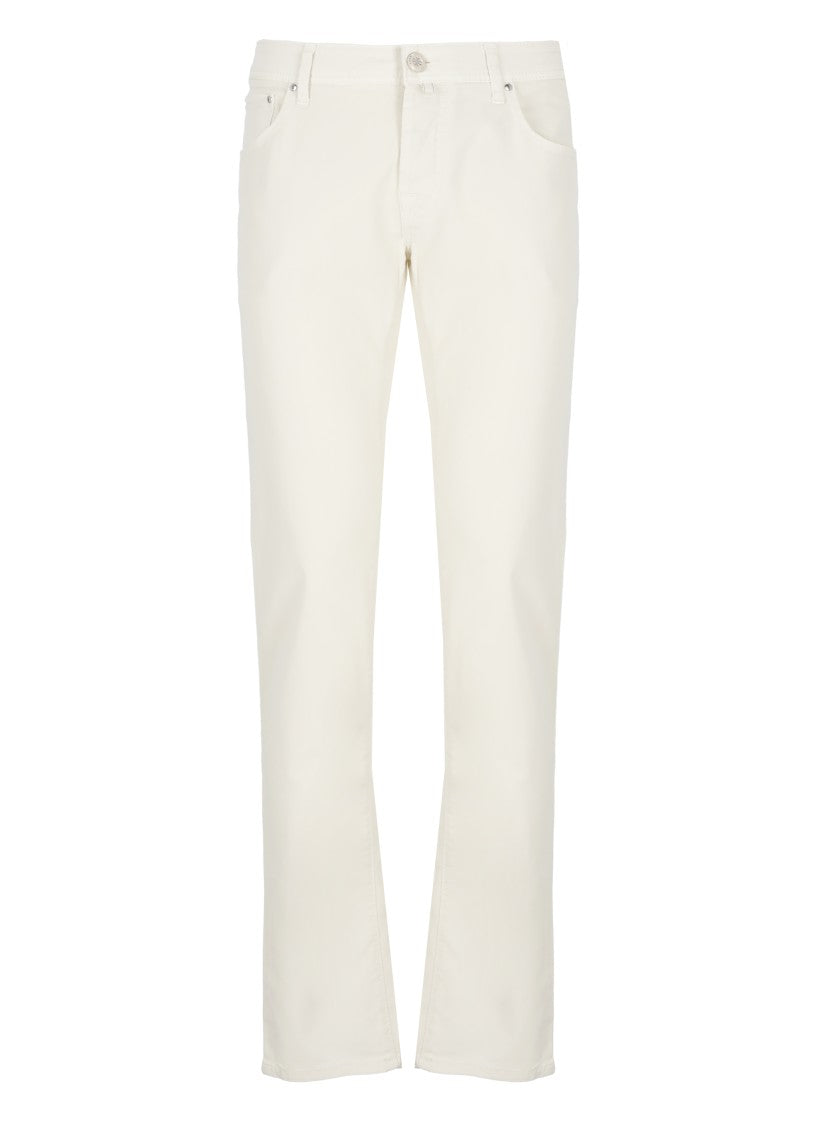 Jacob Cohen White Cotton Nick Slim Pants