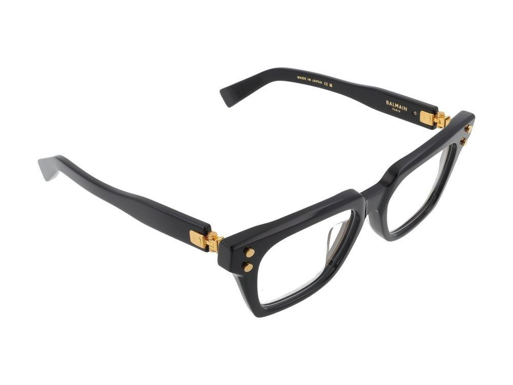 Balmain Black Tempo Acetate Square Glasses