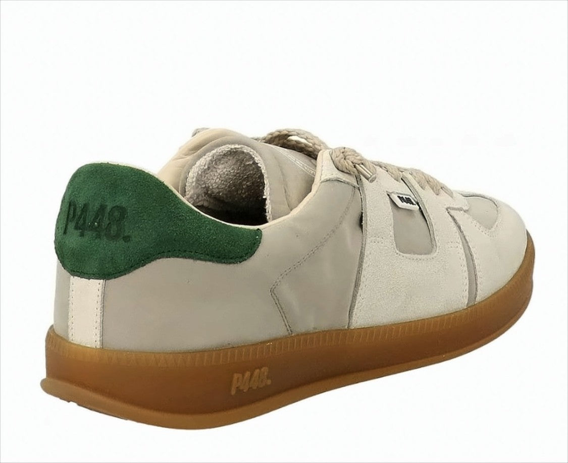 P448 Beige Nylon And Suede Monza Sneakers