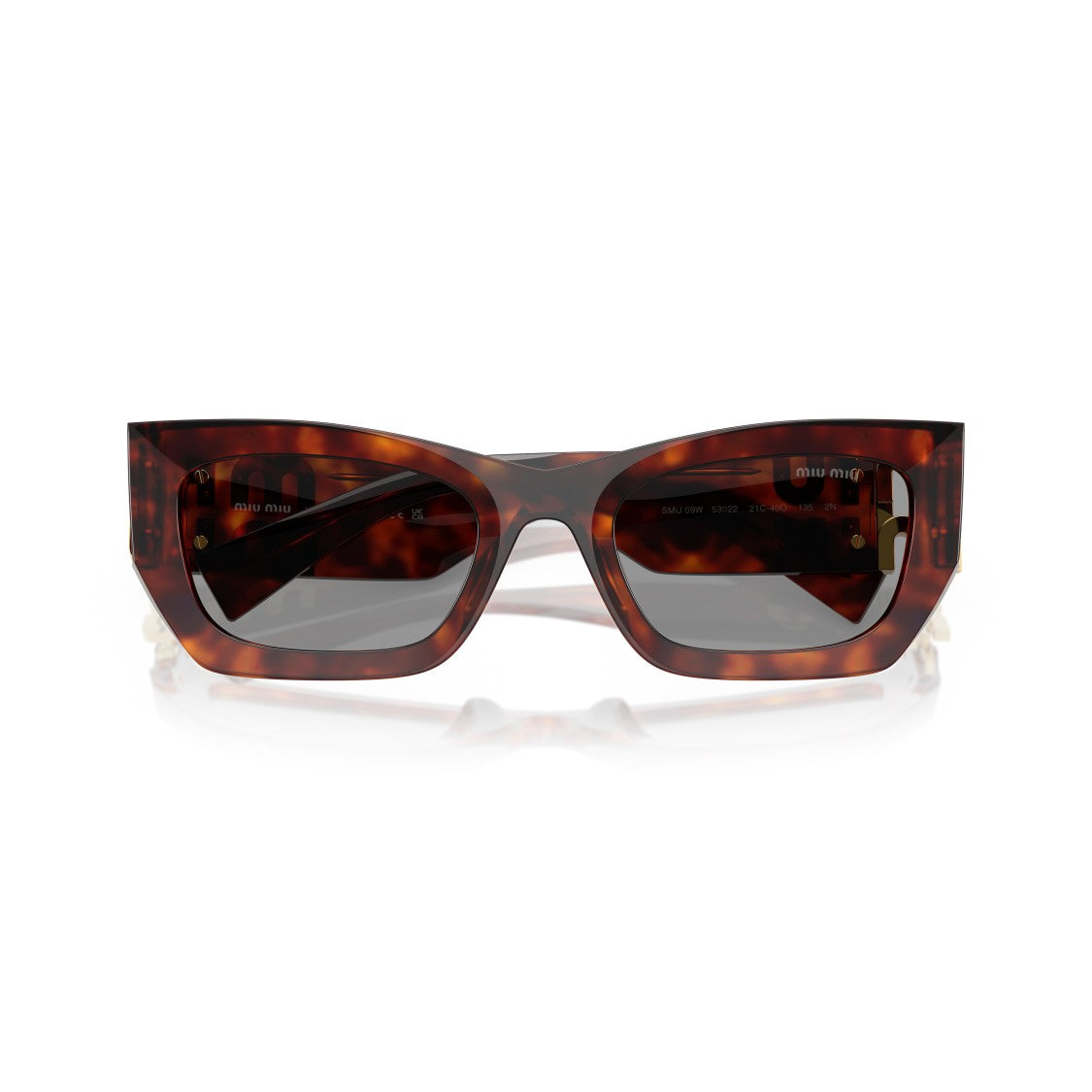 Miu Miu 0Mu 09Ws Angular Tortoiseshell Acetate Sunglasses