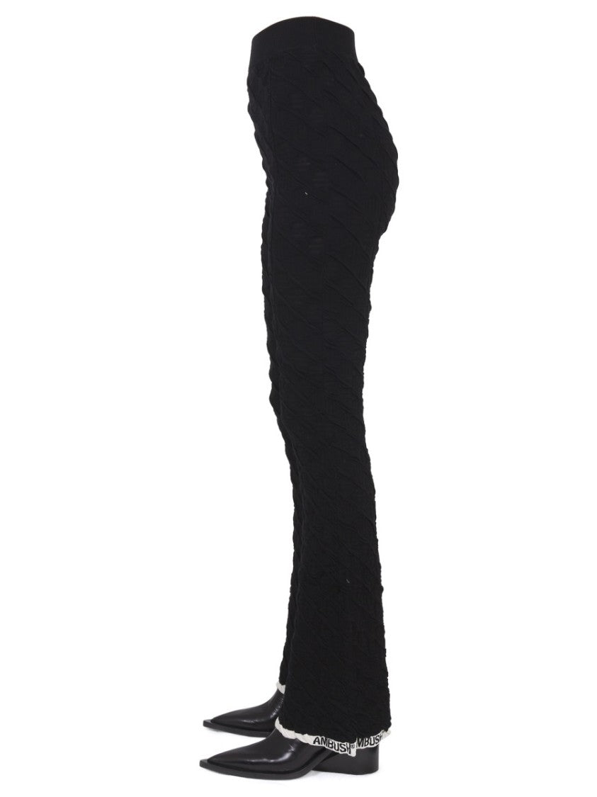 Ambush Fitted Black Pants With Textured Finish