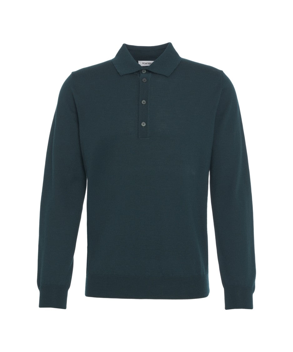 Kangra Long-Sleeve Knit Polo Shirt With Classic Collar