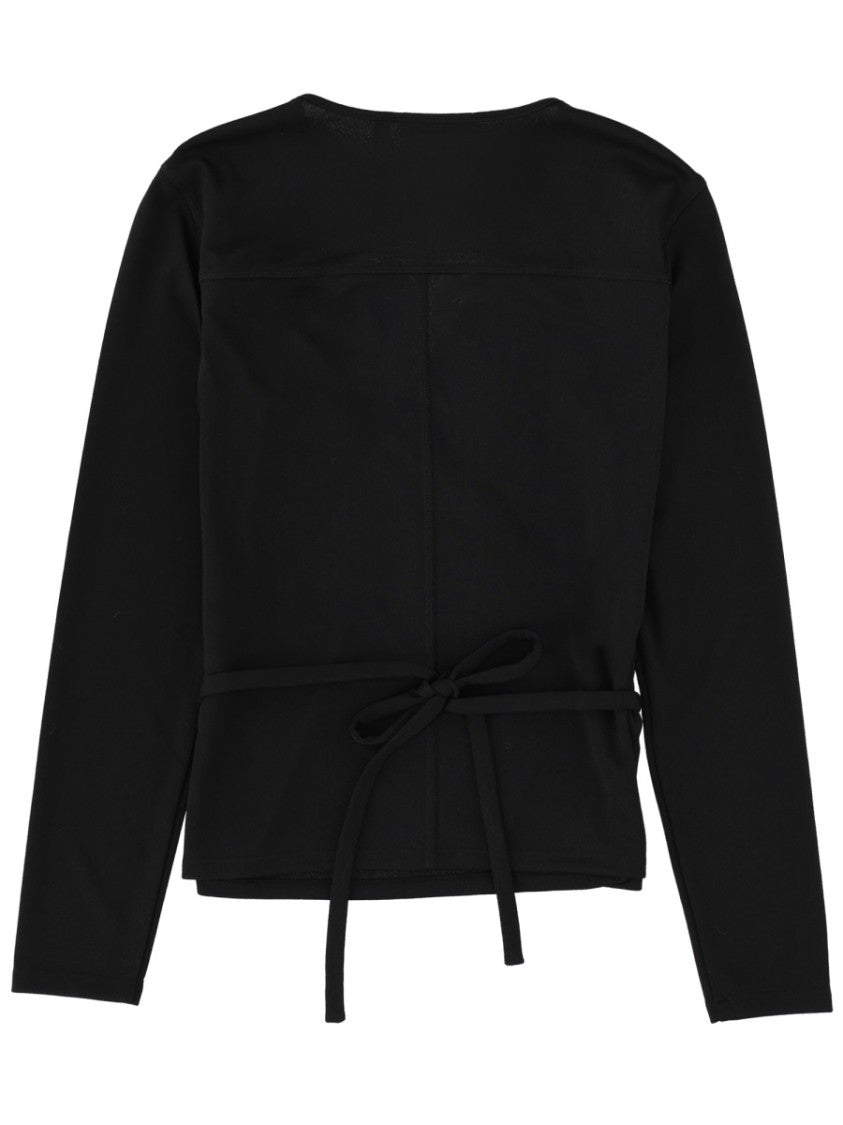 Theory Lace-Up Wrap Back Tie Blouse