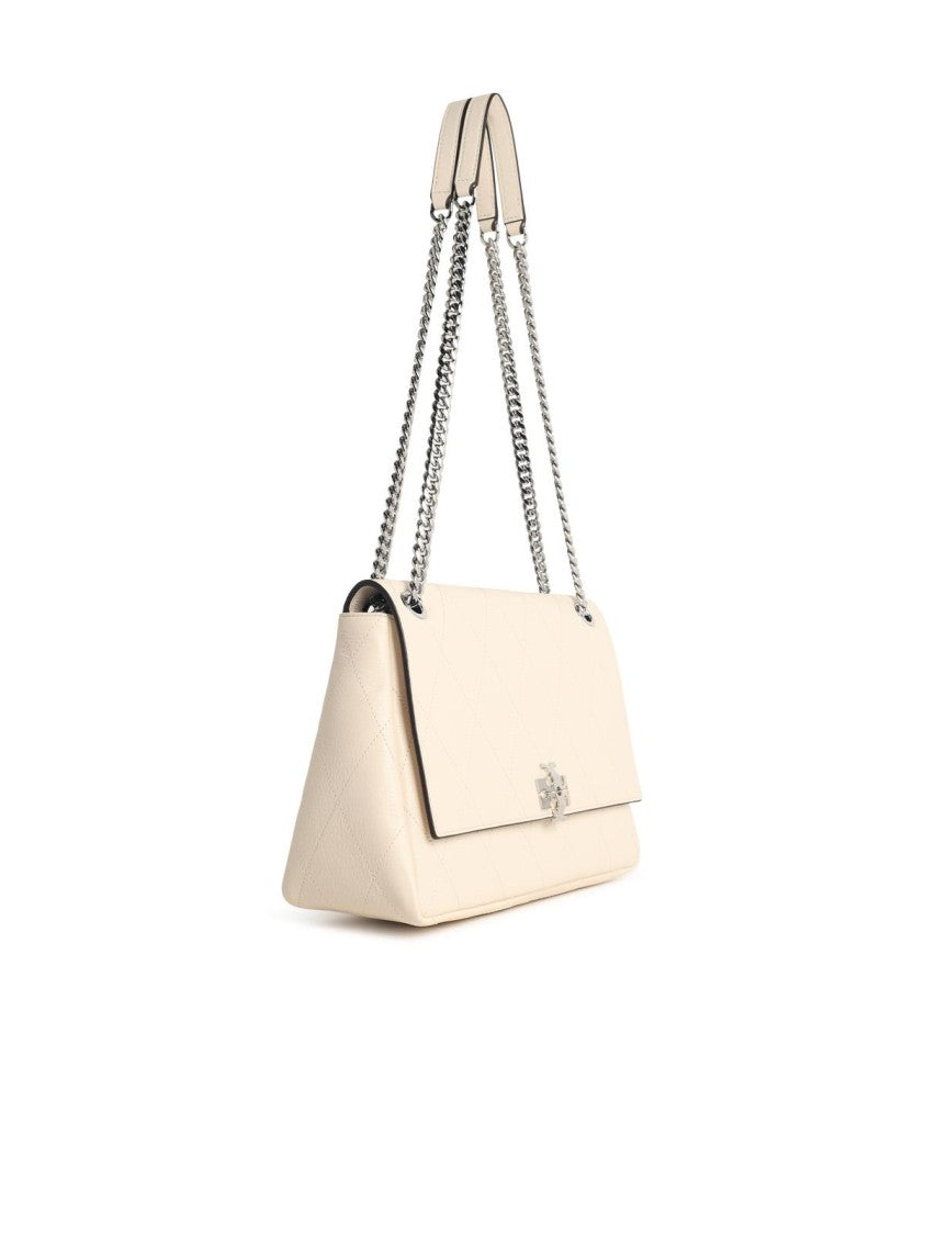Tory Burch Medium 'Charlie Matelassé' Shoulder Bag In Cream Leather