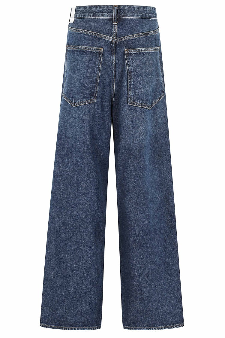 Agolde Dark Indigo Vana Folding-Waist Cotton Jeans