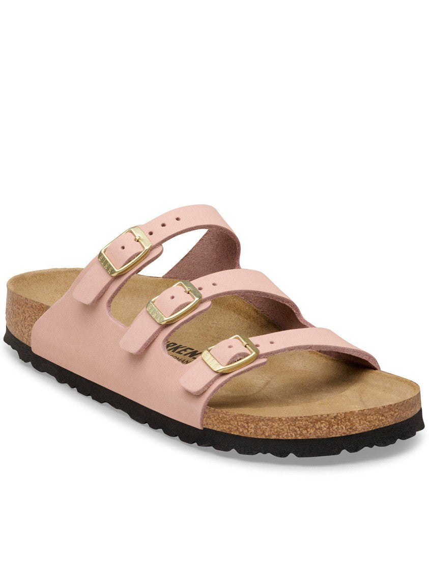 Birkenstock Florida Slip On Gold Buckle Sandals