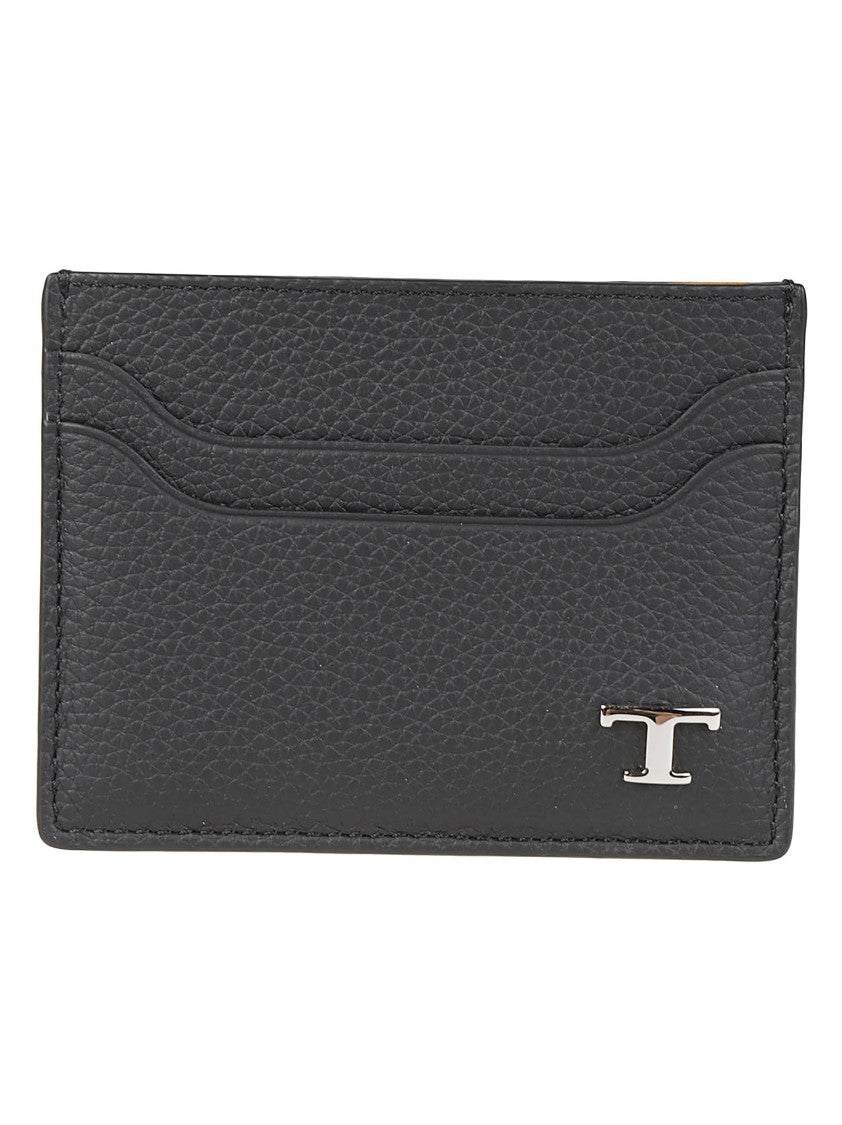 Tod's Tsy Textured Calf Leather Emblem Cardholder