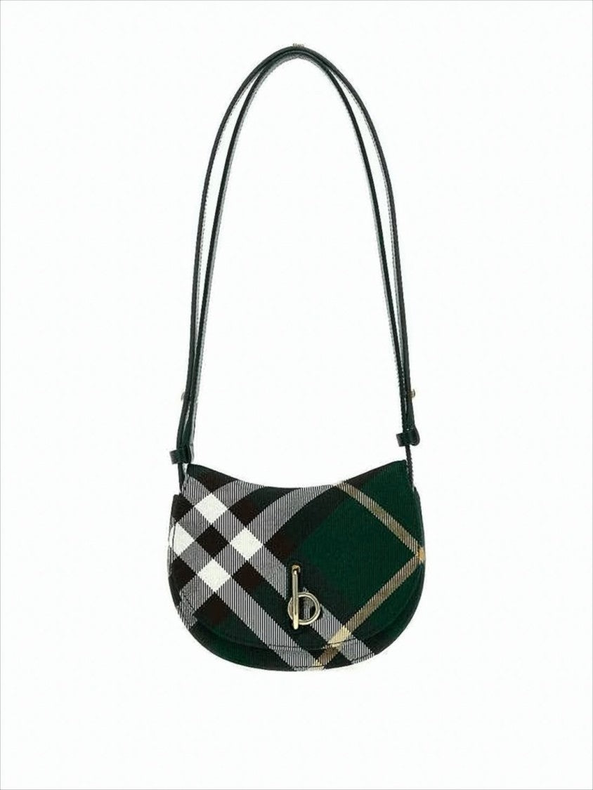 Burberry Curved Plaid Shoulder Bag