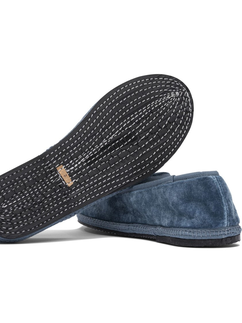 Sentier Di Segantin Roberta Light Blue Viscose Blend Loafers With Rubber Sole