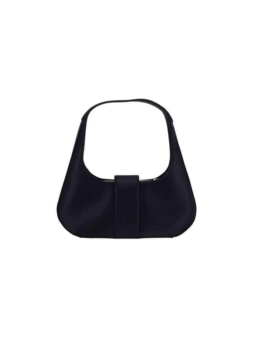 Roger Vivier Black Pilgrim Crystal Satin Shoulder Bag