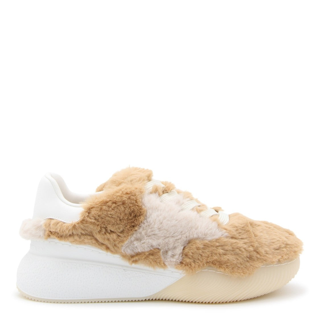 Stella Mccartney Beige Canvas Fleece Texture Sneakers