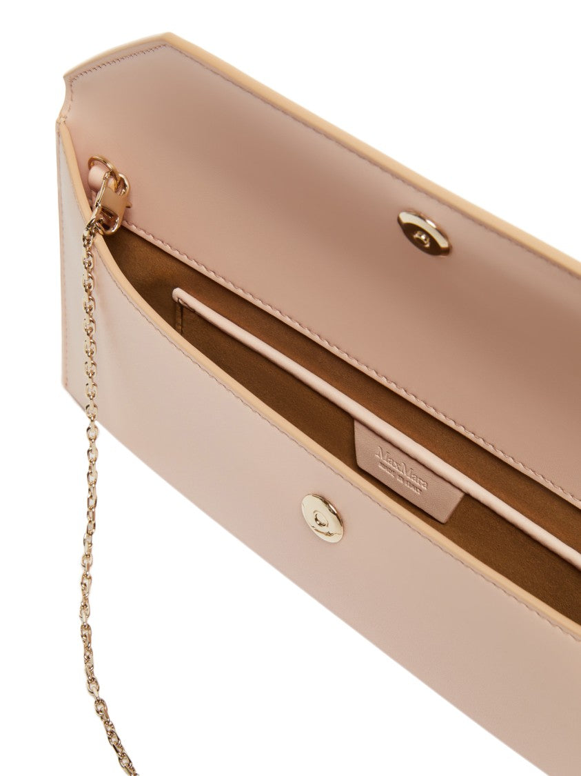 Max Mara Leather Clutch With Flap Closure