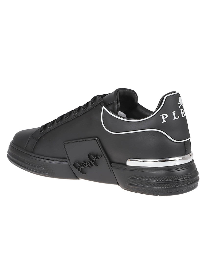 Philipp Plein Low-Top Black Leather Sneakers