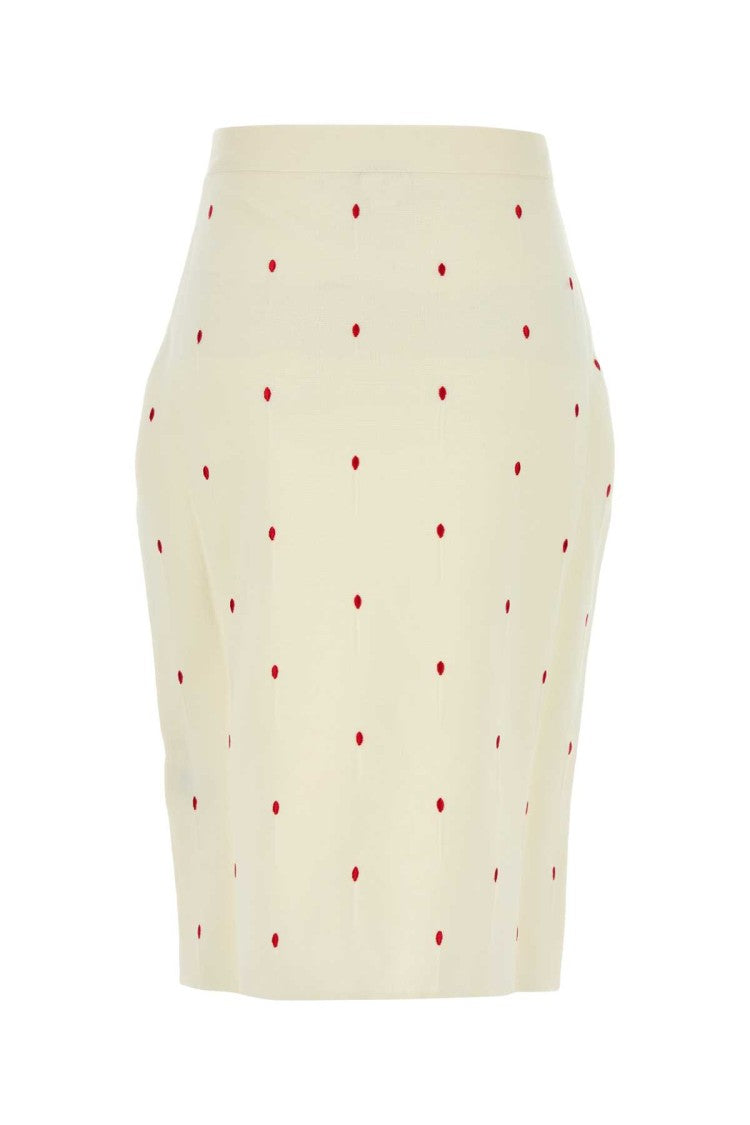 Bottega Veneta Embroidered Cotton Blend Skirt