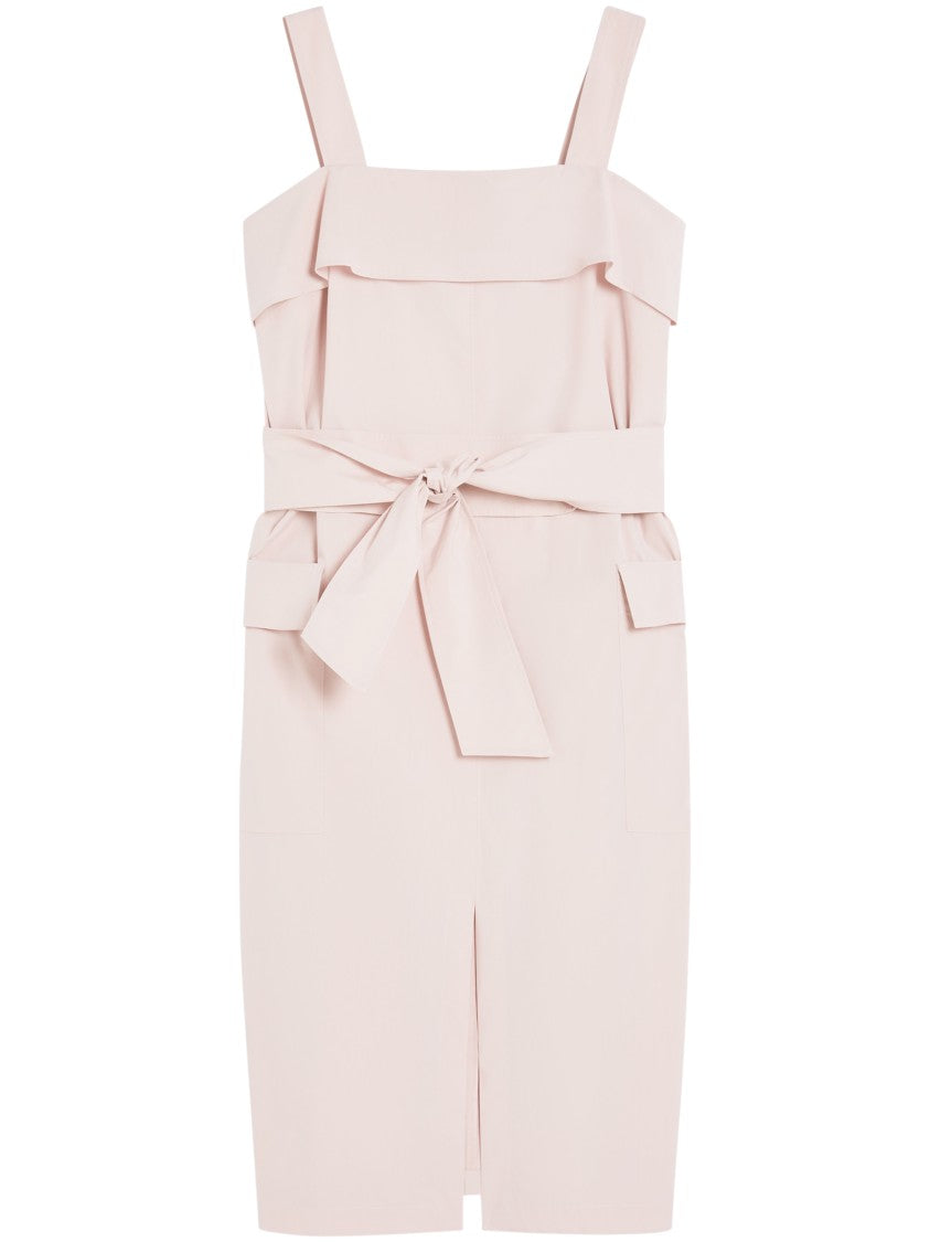 Max Mara Fitted Dress With Ruffled Overlay