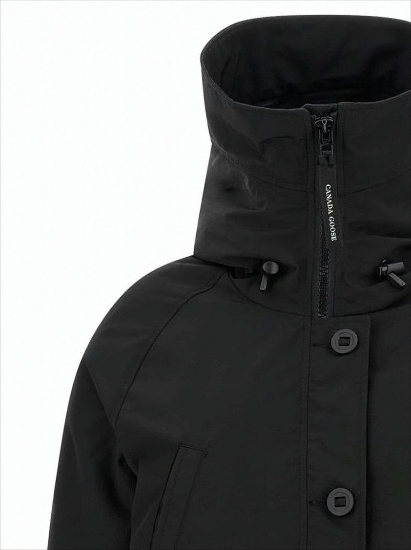 Canada Goose Padded Black Bomber Jacket With Adjustable Collar