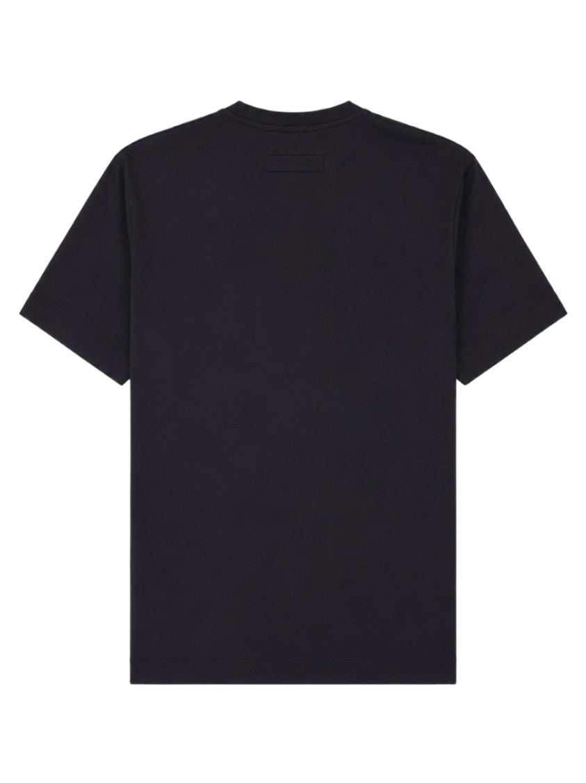 Zegna Minimalist Crew Neck Logo Cotton T-Shirt