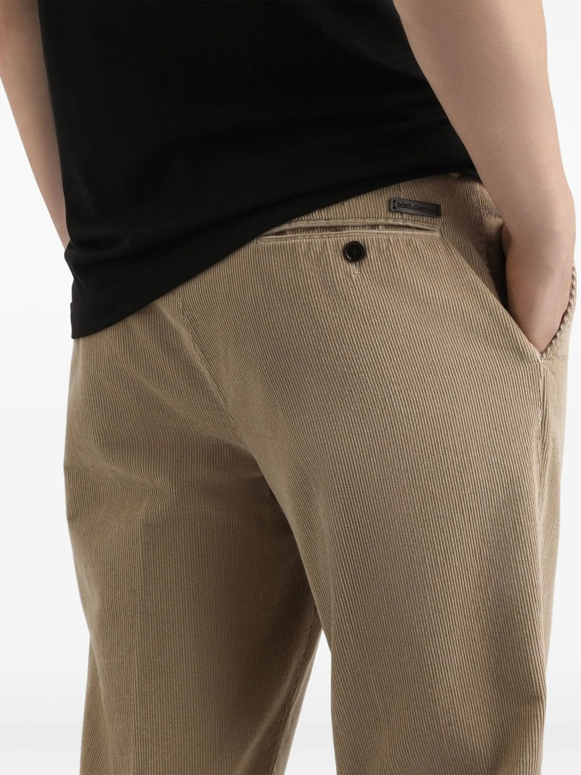 Dolce & Gabbana Relaxed Fit Straight Leg Ribbed Trousers