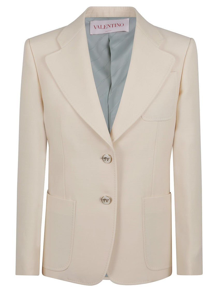 Valentino Cream Wool Crepe Jacket
