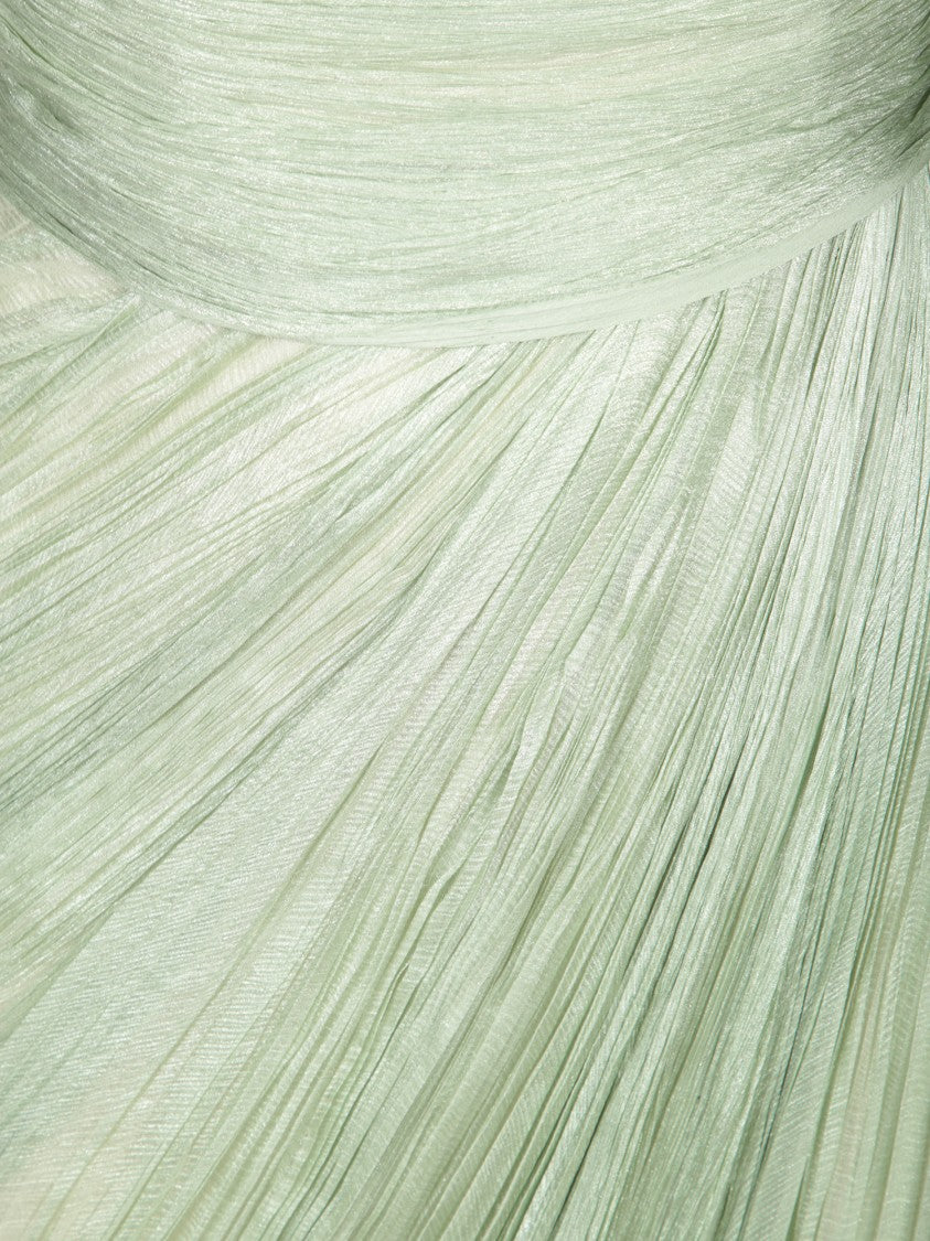 Maria Lucia Hohan Flowing Green Dress With Delicate Pleats