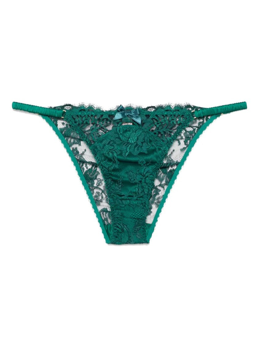 Agent Provocateur Green Solanna Floral Lace Viscose-Blend Panties