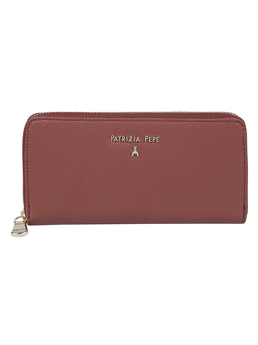 Patrizia Pepe Textured Calf Leather Zip-Around Continental Wallet