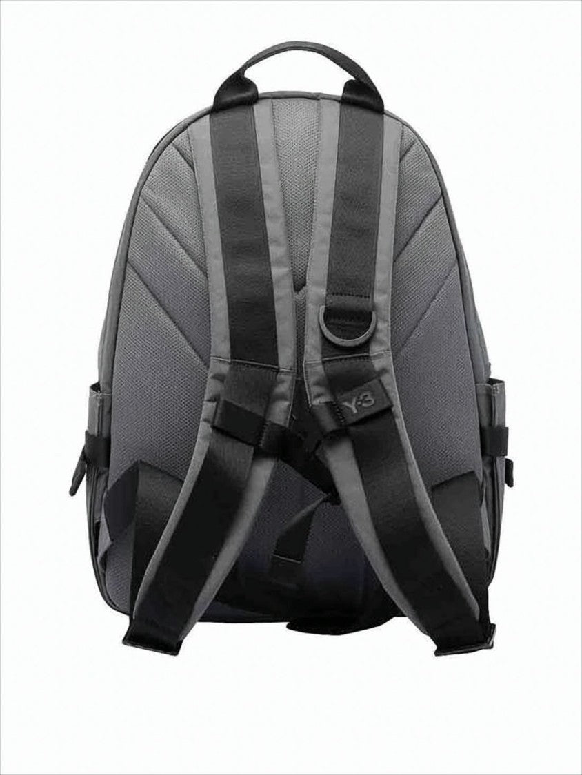 Y-3 Rounded Grey Polyamide Backpack With Subtle Logo