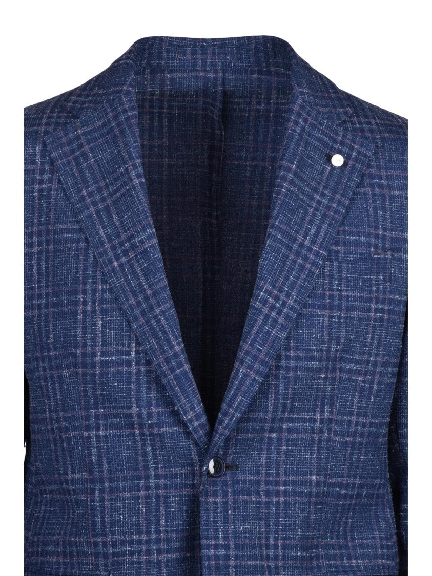 Luigi Bianchi Wool Silk Linen Polyamide Jacket - Blue