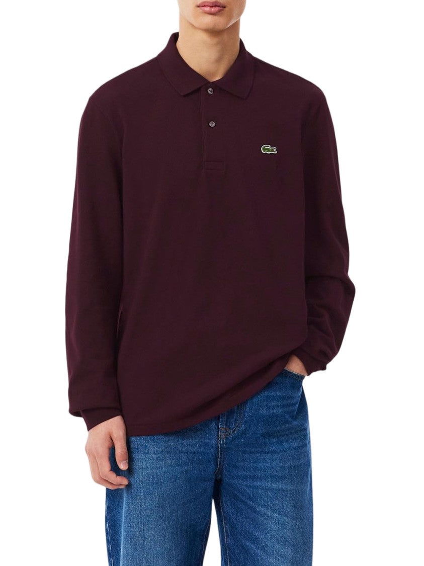 Lacoste Burgundy Long-Sleeve Polo Shirt