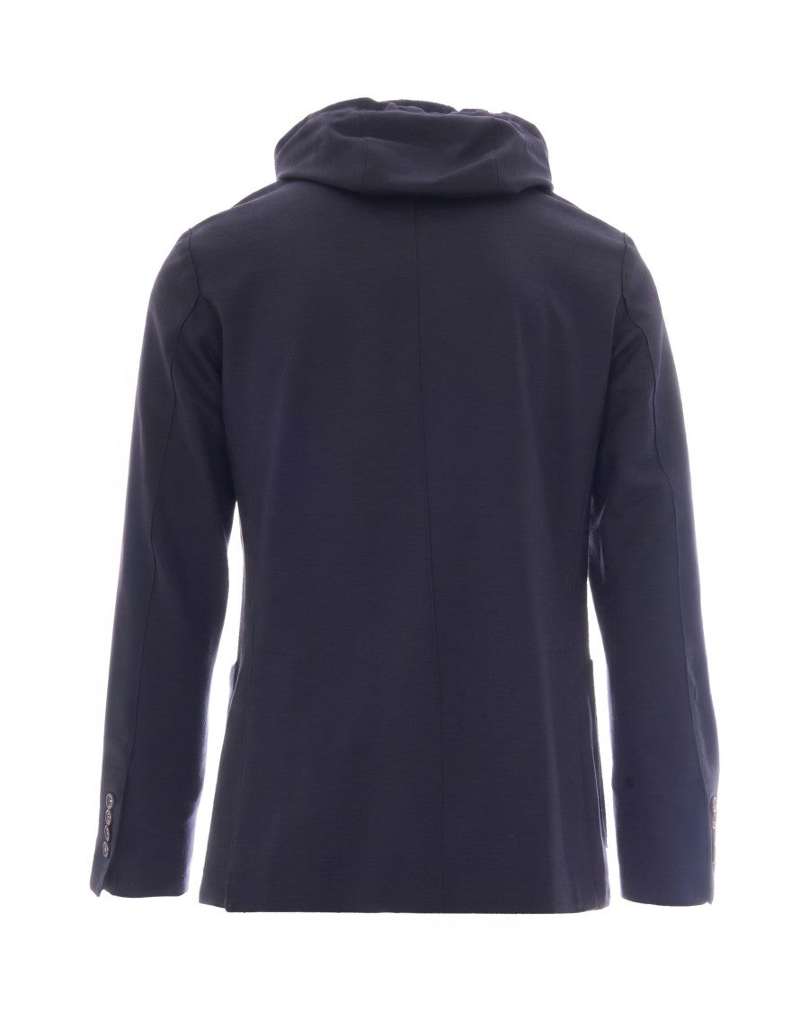 Eleventy Single-Breasted Hooded Wool-Blend Blazer