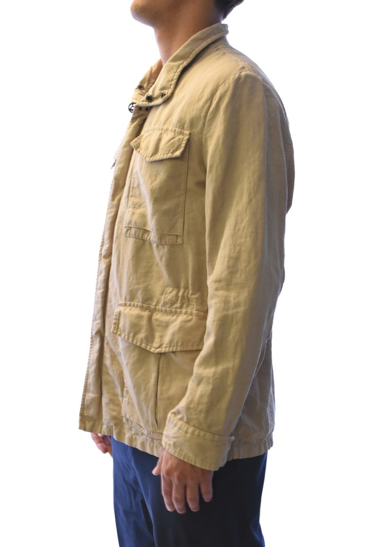 Fay Beige Technical Nylon Zip-Up Jacket