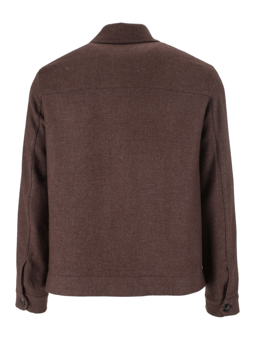 Circolo 1901 Brown Garment-Dyed Virgin Wool-Blend Overshirt