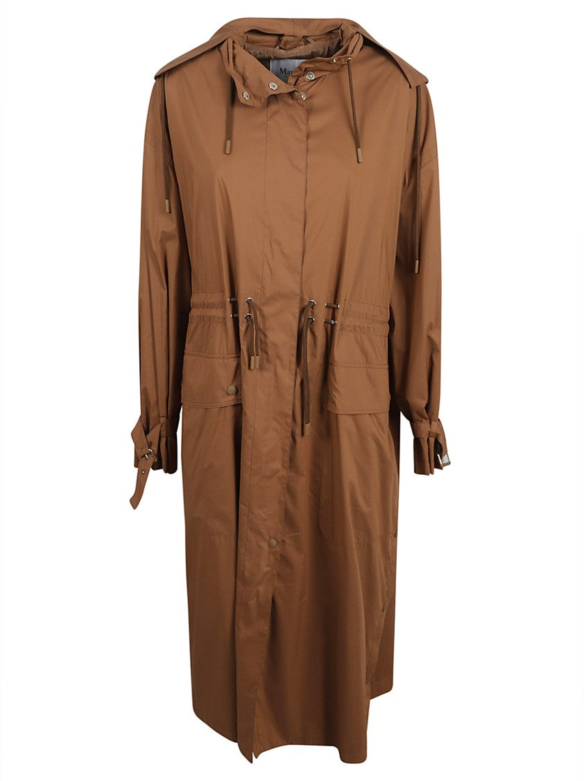 Max Mara Relaxed-Fit Brown Coat With Drawstring Waist