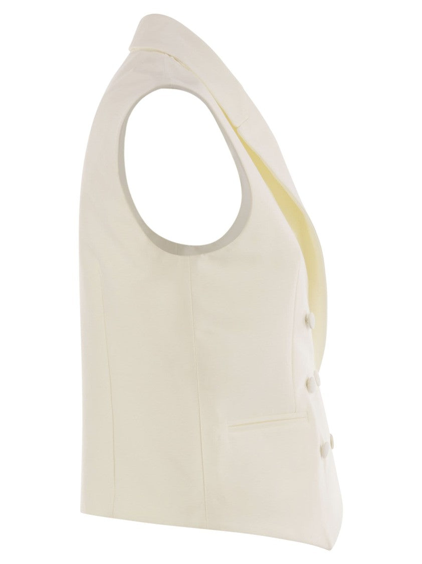 Mvp Wardrobe Double-Breasted Cotton And Silk Waistcoat