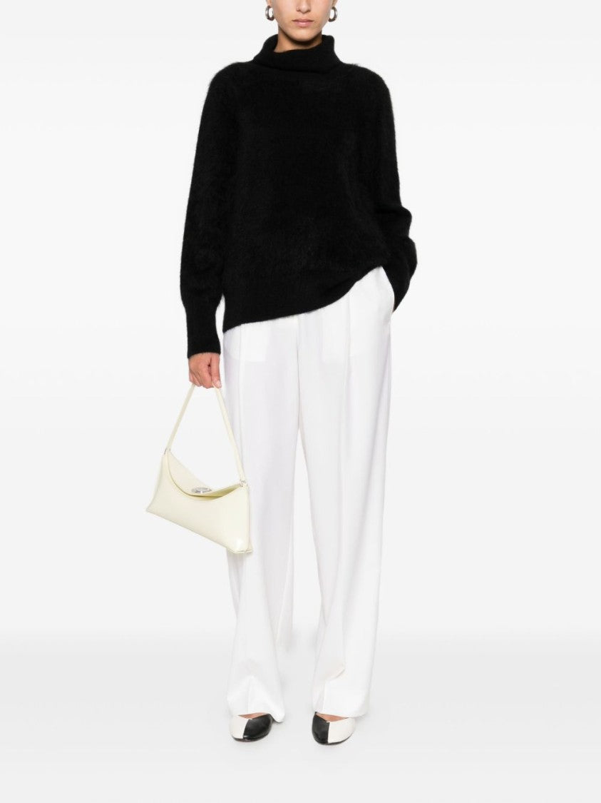 Tabaroni Cashmere High-Neck Cashmere Sweater With Ribbed Details
