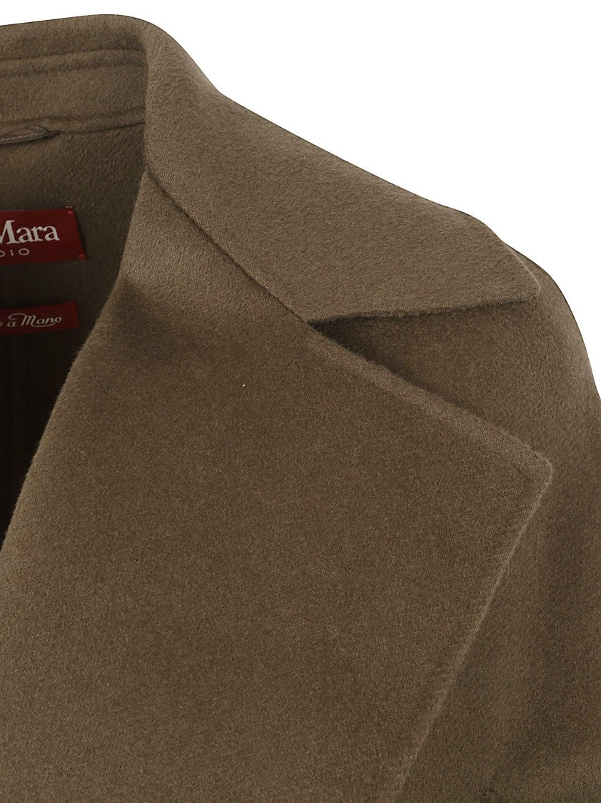 Max Mara Wrap Long Coat In Double Fabric Blend