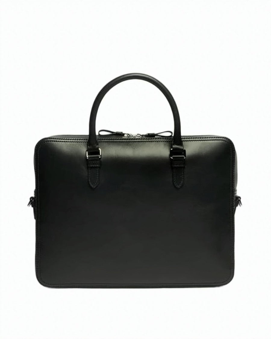 Bally Black Structured Rectangular Cowhide Tote Bag