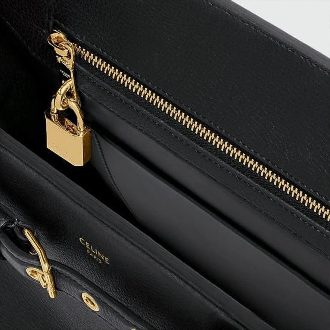 Celine Structured Calf Leather Shoulder Bag