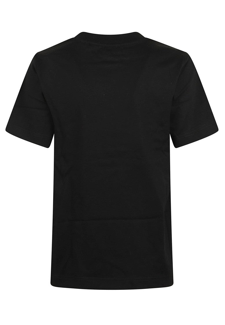 Burberry Black Embroidered Logo Cotton T-Shirt