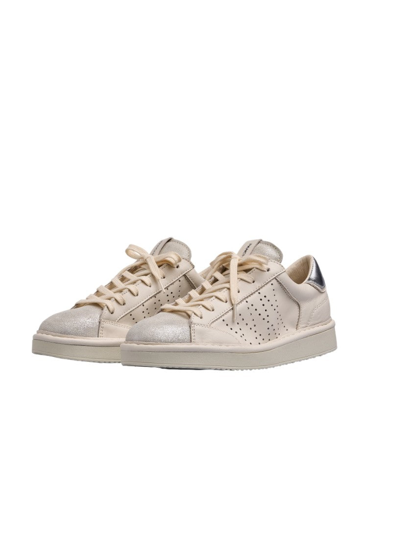 Panchic Ivory Nappa Leather Antibacterial Leather Sneakers