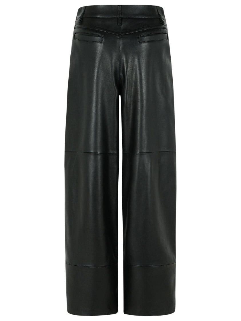 Sportmax Garbo' Black Nappa Leather Pants